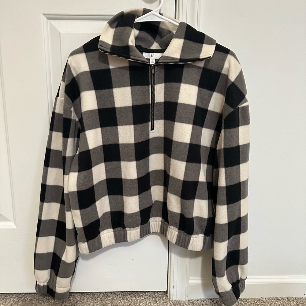 BP Fleece Gingham Quarter Zip